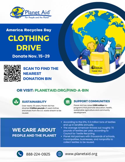 America Recycles Day Clothing Drive Flyer