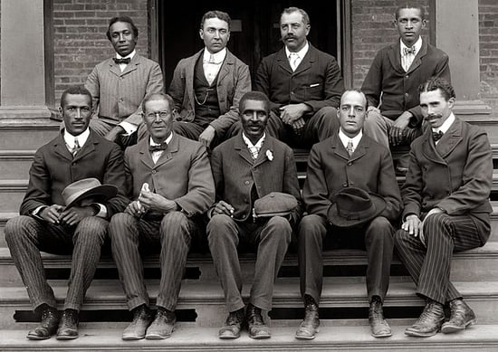 George Washington Carver pictured in the front center with other Tuskegee Institute staff