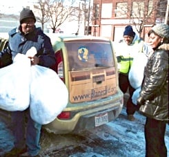 Donating to Planet Aid during Polar Vortex