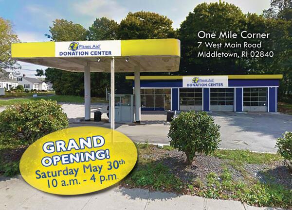 planet aid donation center grand opening may 30