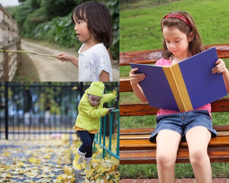 Children outside enjoying nature