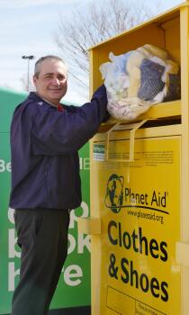 clothing industry, fast fashion, planet aid, bins