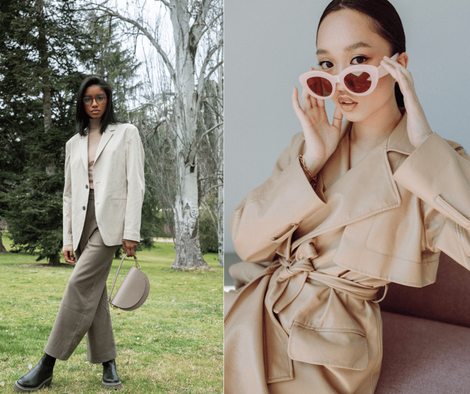 Models wearing examples of sustainable clothing