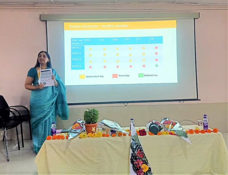Teacher presenttion at orientation-Kadam Step Up Programme