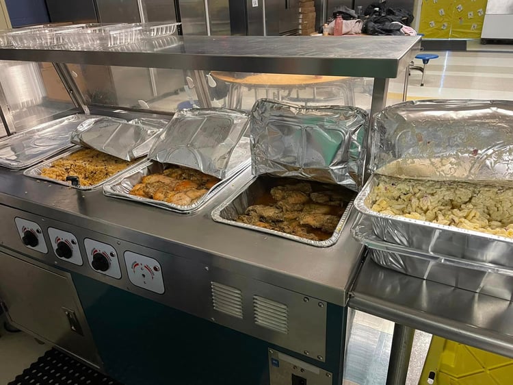 Hot meal provided at the coat giveaway.