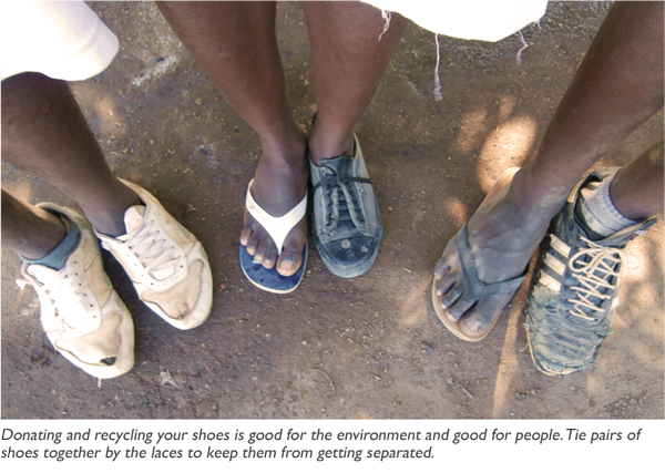recycling old shoes
