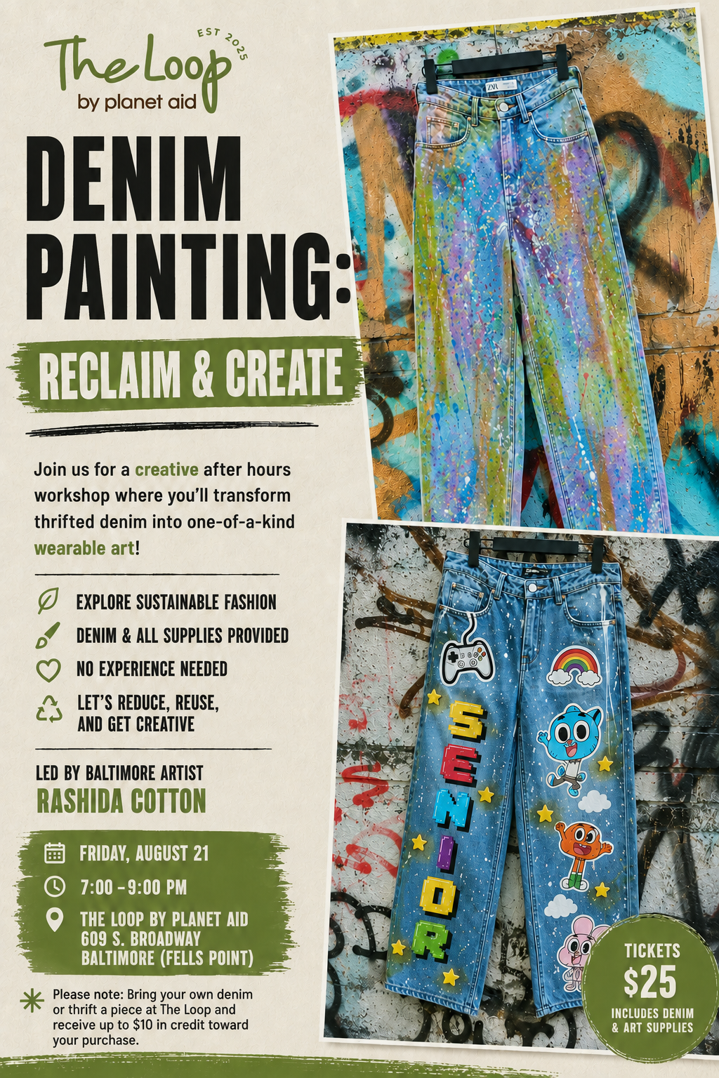 Denim Painting Workshop: Reclaim & Create